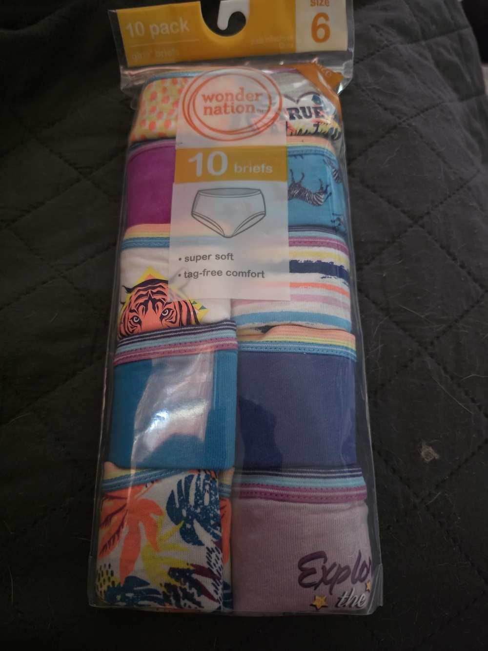 wonder nation Multicolor Boys' 10-Pack Briefs - Blue, Purple, Teal, Pink